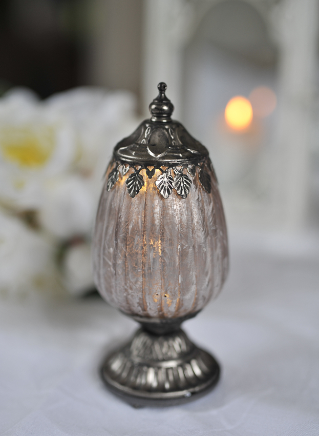 Lantern - Glass bell jar - LED - Oblong - 18 cm - 2