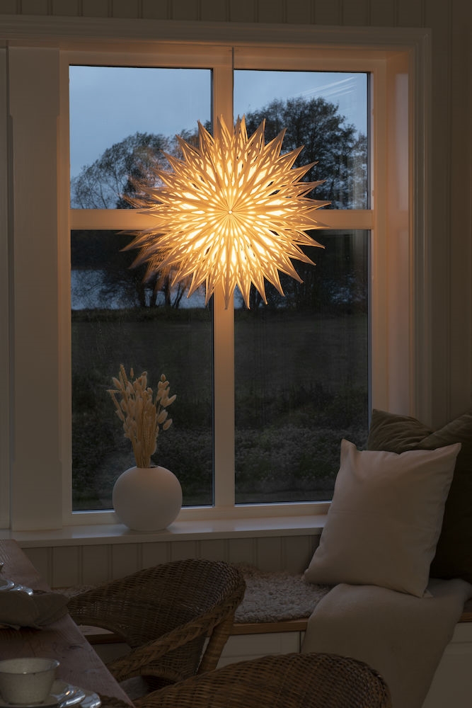 Paper star - Advent star incl. cord stand - White - 60x60 cm