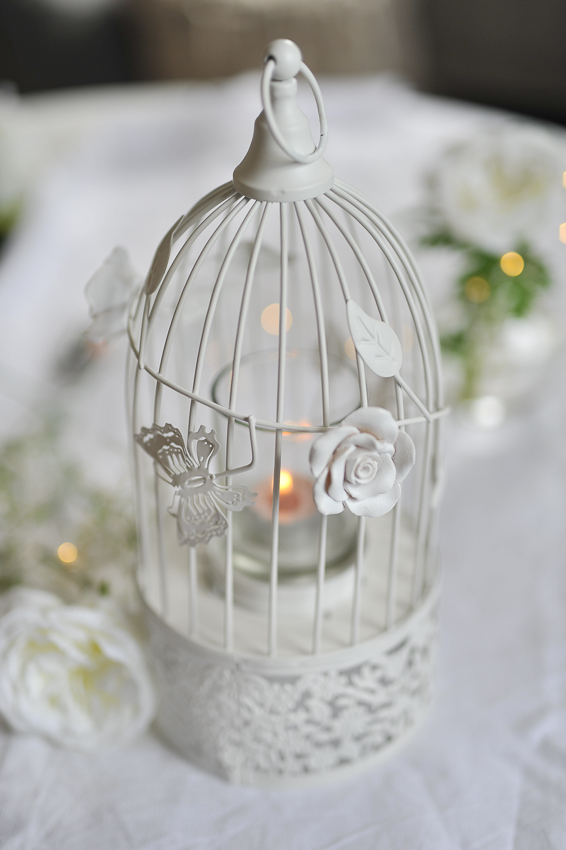 Lantern - Birdcage - Cage - White - 37 cm - 2