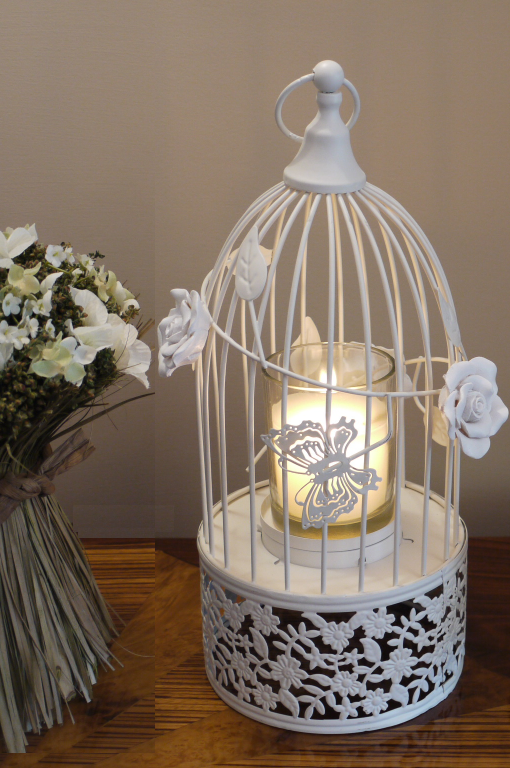 Lantern - Birdcage - Cage - White - 37 cm - 3
