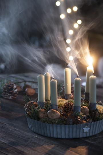 CANDLE HOLDER FOR CROWN CANDLES GREY - IB LAURSEN - 6