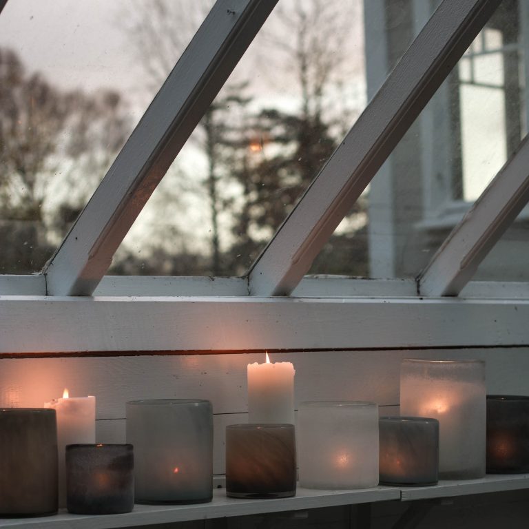 Lantern - Candlestick - Frost - Amber - Large - 14