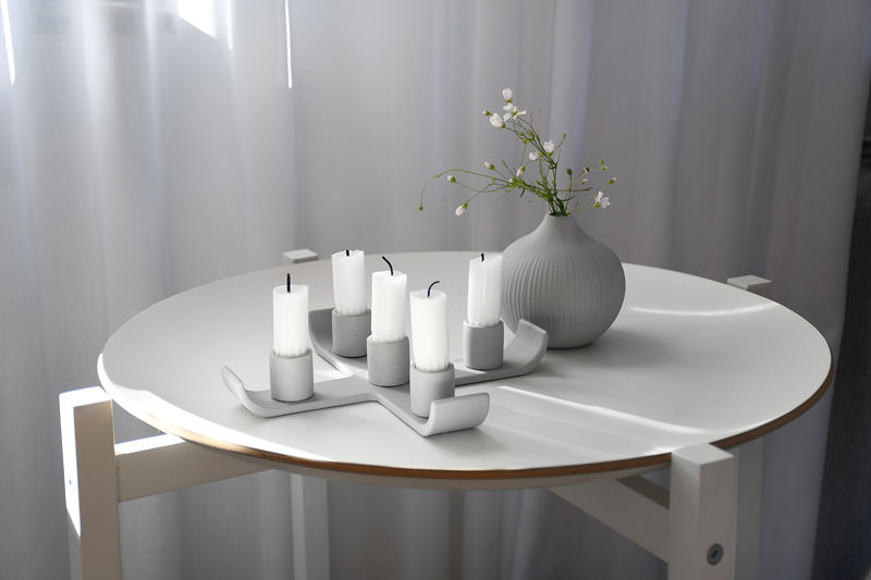 Nye Light grey candle holder - 23x4 cm - 6
