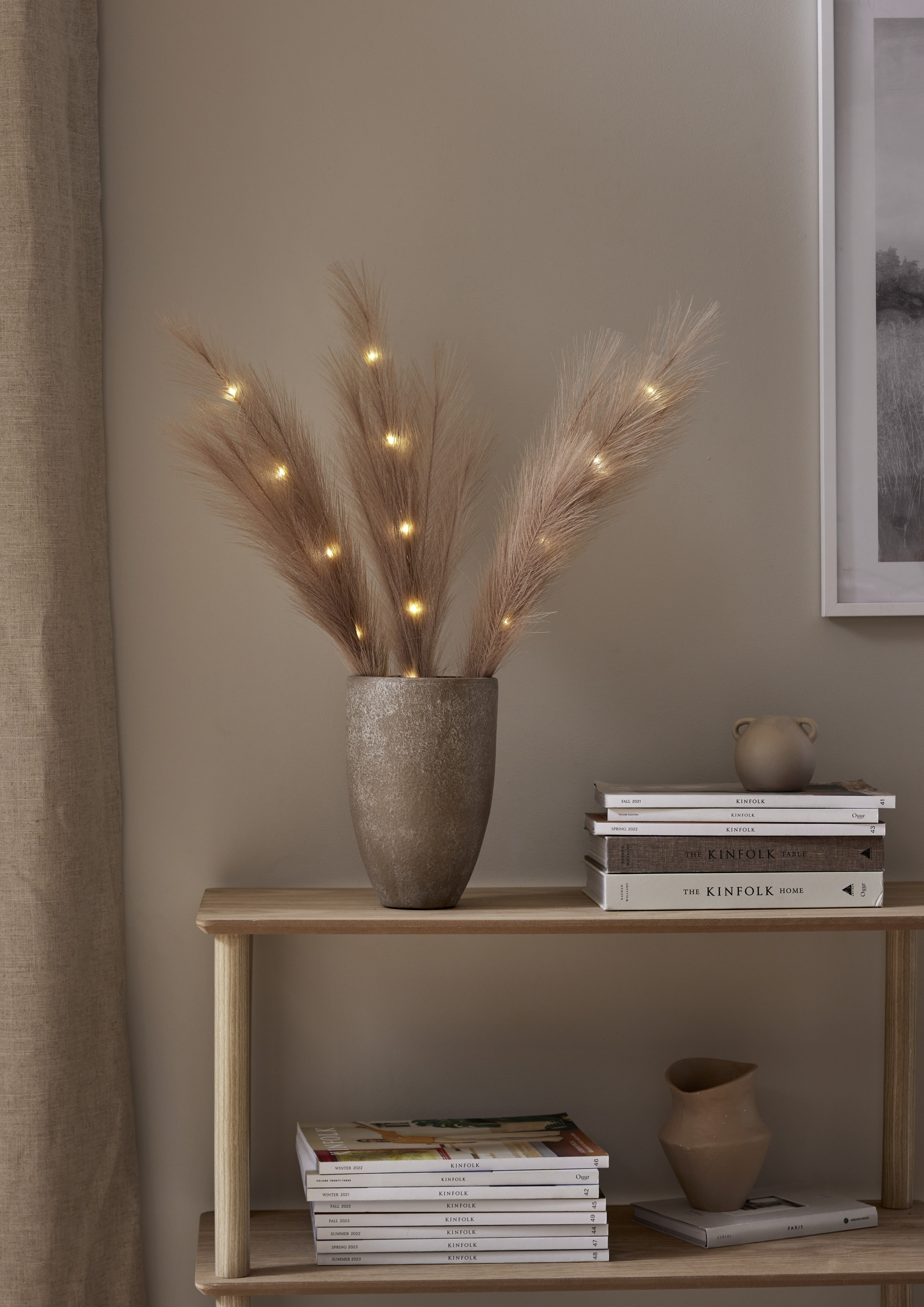 Decorative Feathers Branches - 65 cm - Beige - 3 pcs - 6