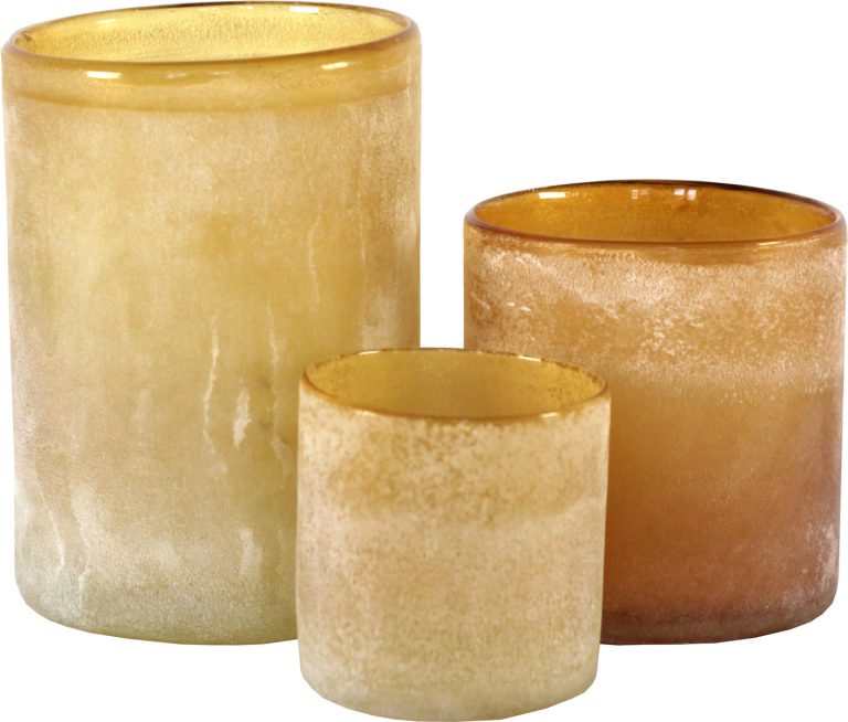 Lantern - Candlestick - Frost - Amber - Medium - 14