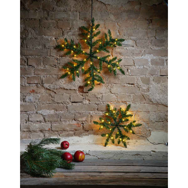 Snowflake wreath with lighting - Ø 63 cm - 5