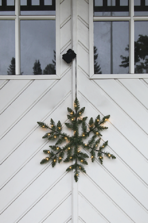 Snowflake wreath with lighting - Ø 63 cm - 4