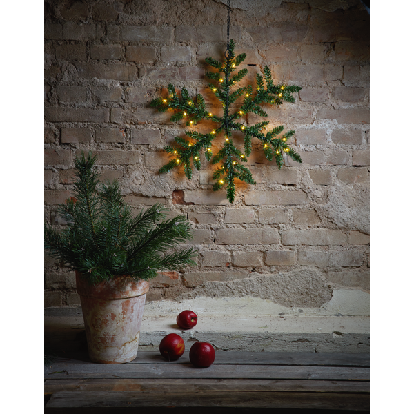 Snowflake wreath with lighting - Ø 63 cm - 7