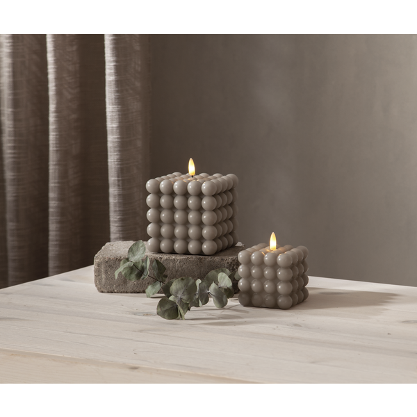 Batteriljus med timer  - Led - Blockljus - Grå - Large  - 9