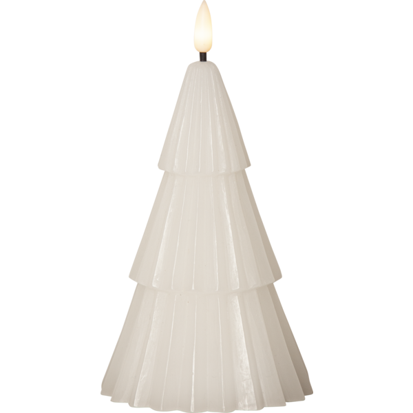 Battery light with timer - LED - Fir tree - White - 18 cm - 2