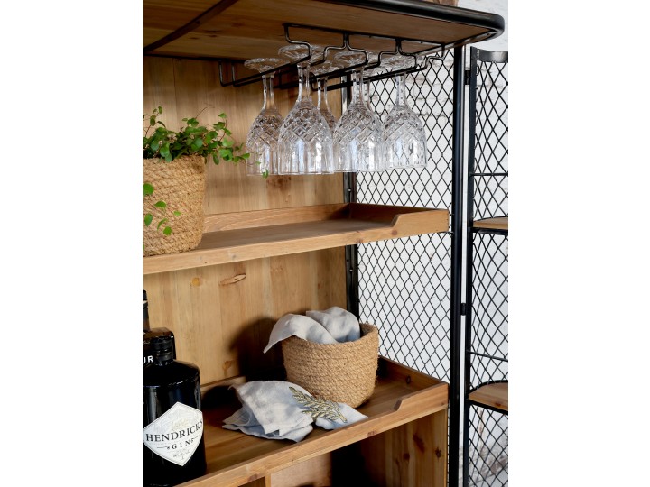 Vagn - Serveringsvagn - Barskåp - Industri - 116x94x49 cm - 3