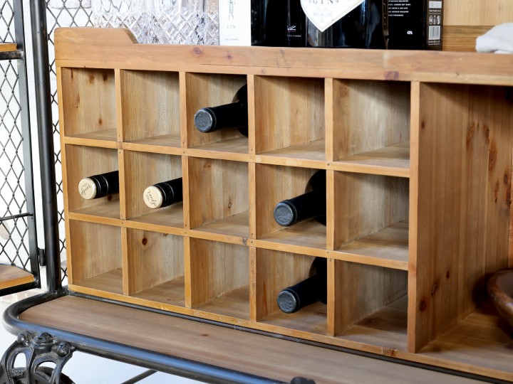 Vagn - Serveringsvagn - Barskåp - Industri - 116x94x49 cm - 6