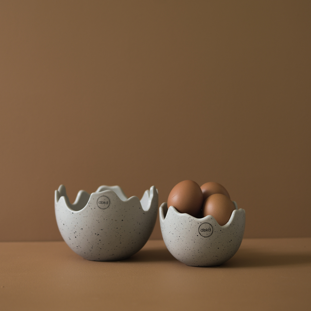 Happy Easter Bowl - Eggshell Pot - Grey/Speckled - Small - 6