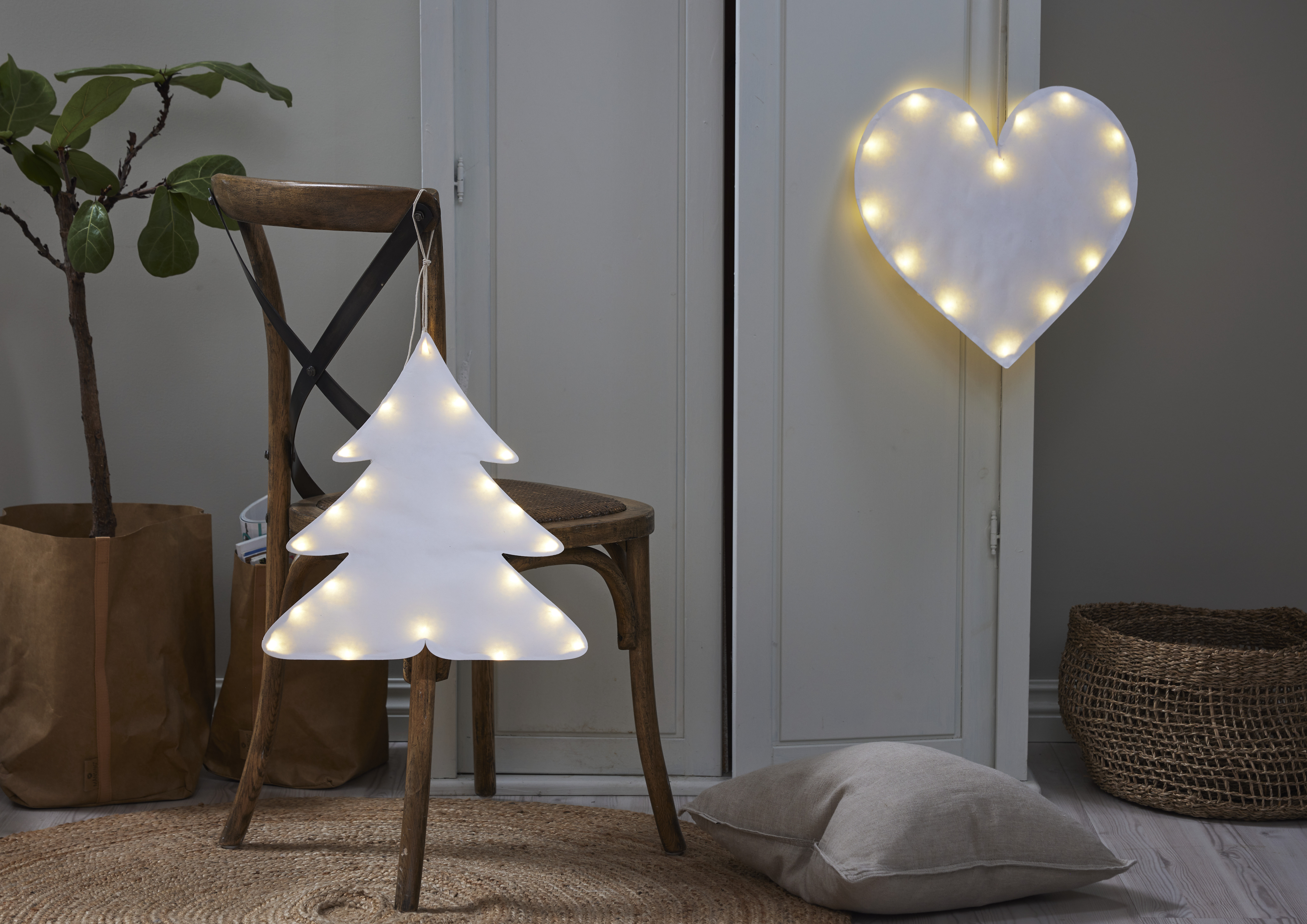 Heart - Paper - LED - Hanging decoration - Timer - 40x40 cm - 3