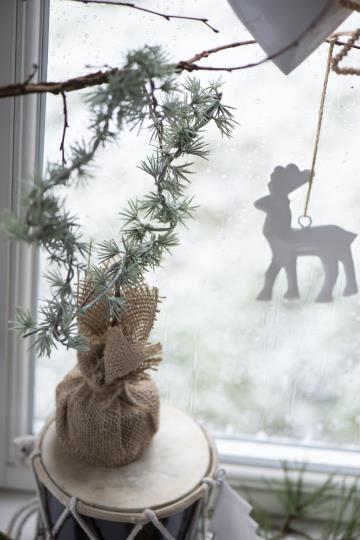 Spruce - Cedar tree on base - Star - Jute - 33 cm - 4