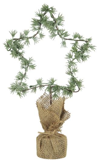 Spruce - Cedar tree on base - Star - Jute - 33 cm - 3
