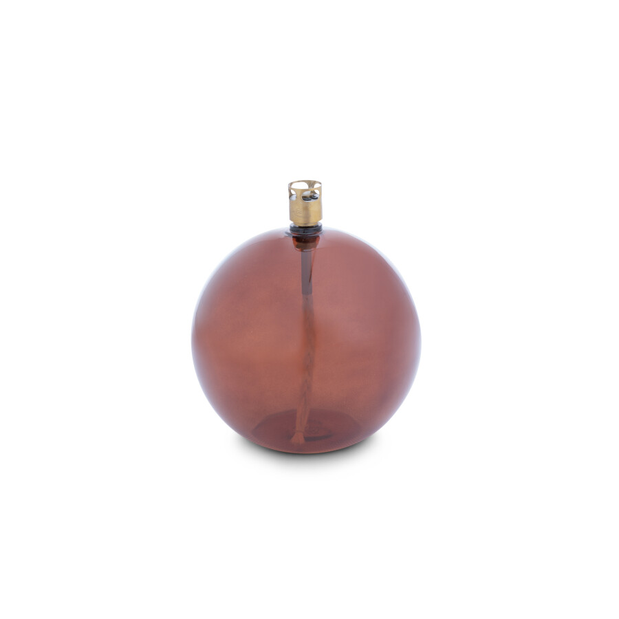Oljelampa glas - Rund - Brun/Cognac - Ø11 cm - 3