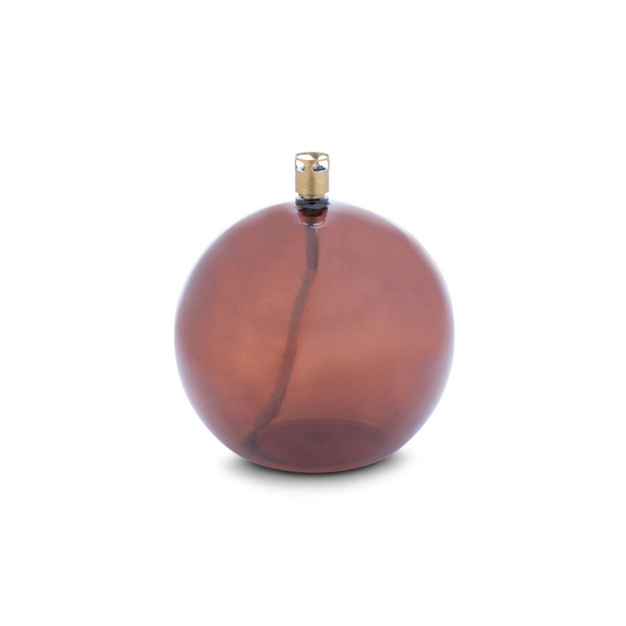 Oil lamp glass - Round - Brown/Cognac - Ø13 cm - 3