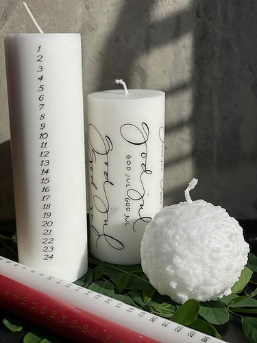 Blockljus God Jul - Ylva Skarp 15 cm Vit/Svart - 6