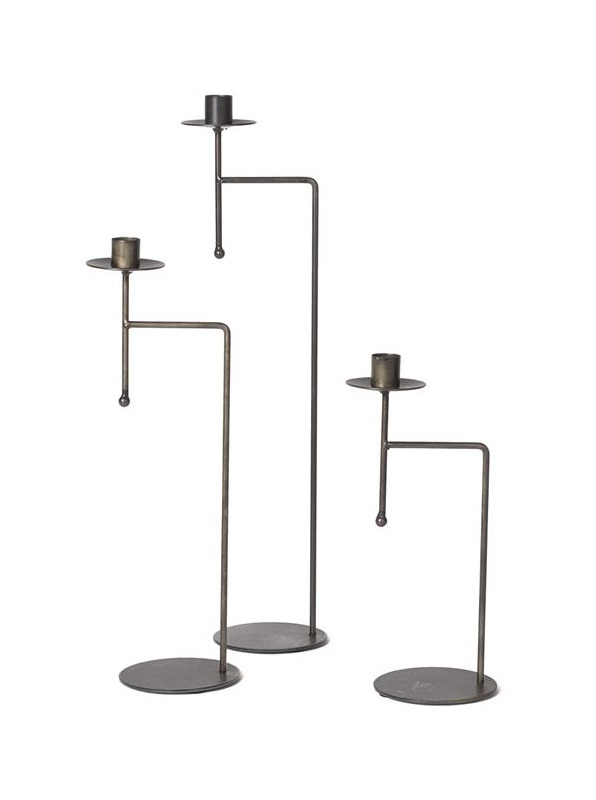 Ljusstake - Metall - Industri - 3-pack