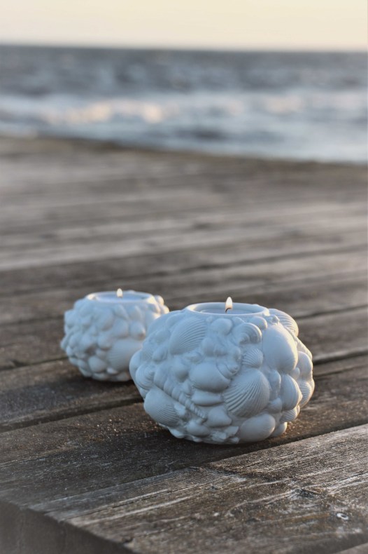 Candlestick - Candle holder - Shells - Large - 13x13 cm - 5