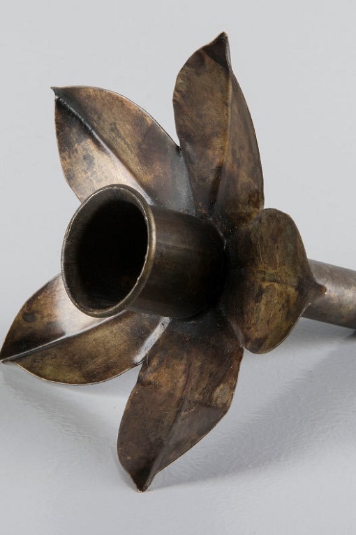 CANDLE HOLDER FOR BOTTLE CROWN CANDLE - FLORA - ANTIQUE BROWN - 9