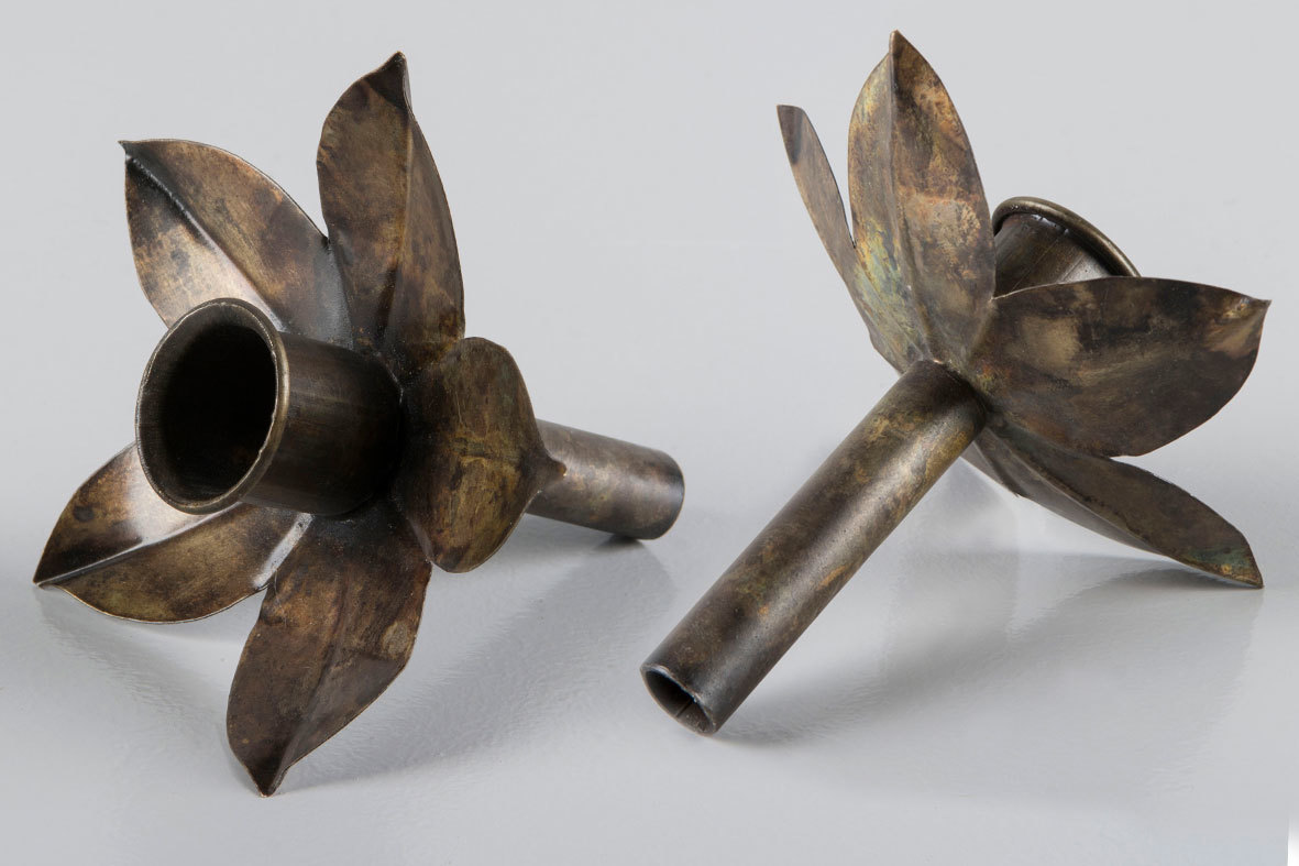 CANDLE HOLDER FOR BOTTLE CROWN CANDLE - FLORA - ANTIQUE BROWN - 10