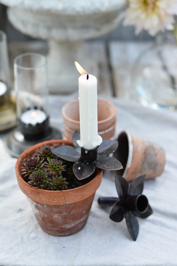 CANDLE HOLDER FOR BOTTLE CROWN CANDLE - FLORA - ANTIQUE BROWN - 4