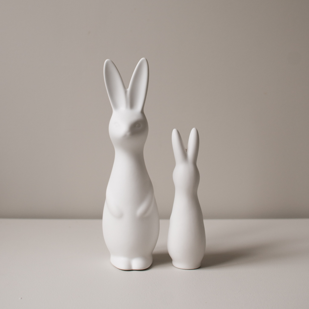 Swedish Rabbit - Påskhare - Kanin - Hare - Keramik - Vit - Stor - 3