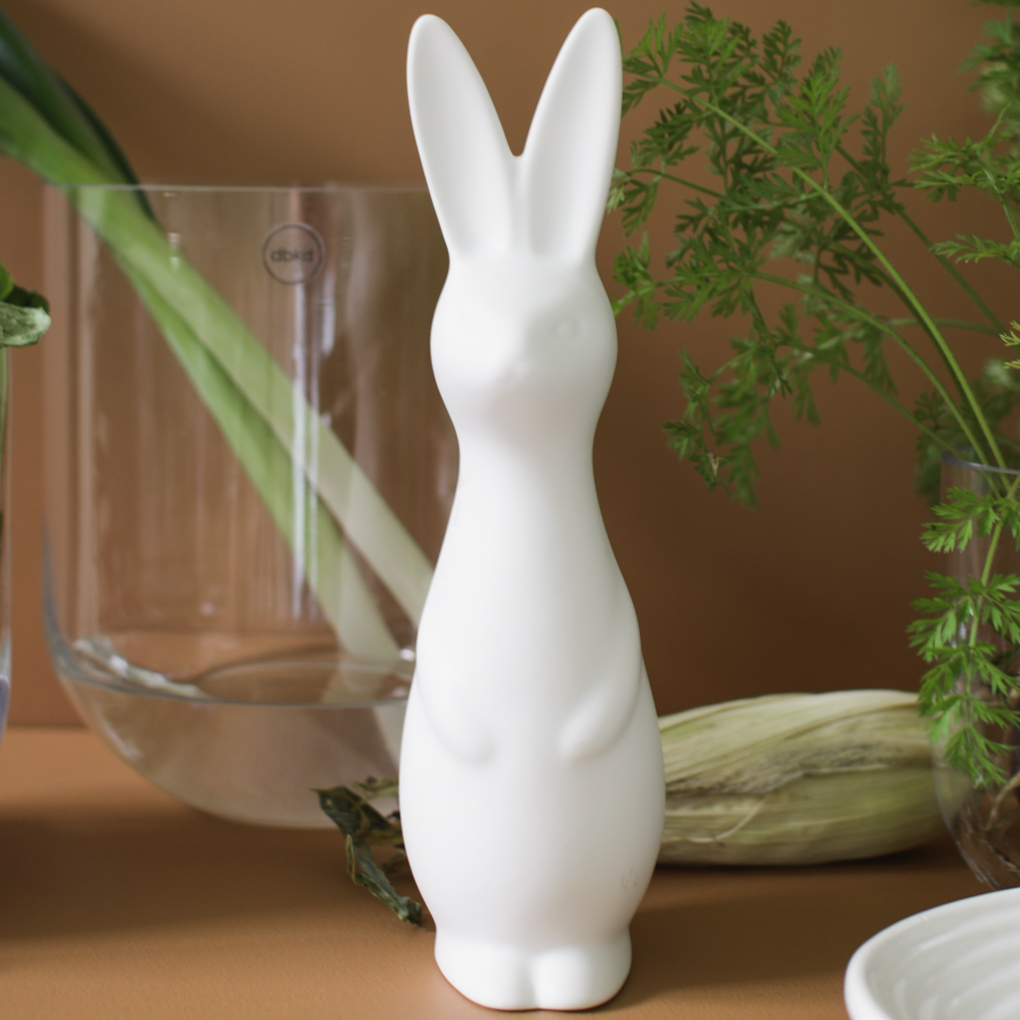 Swedish Rabbit - Påskhare - Kanin - Hare - Keramik - Vit - Stor - 11