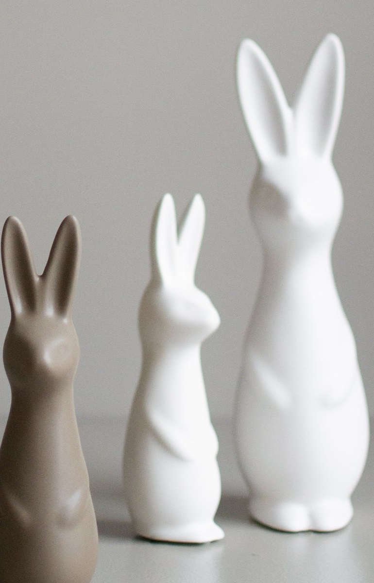 Swedish Rabbit - Påskhare - Kanin - Hare - Keramik - Vit - Stor - 2