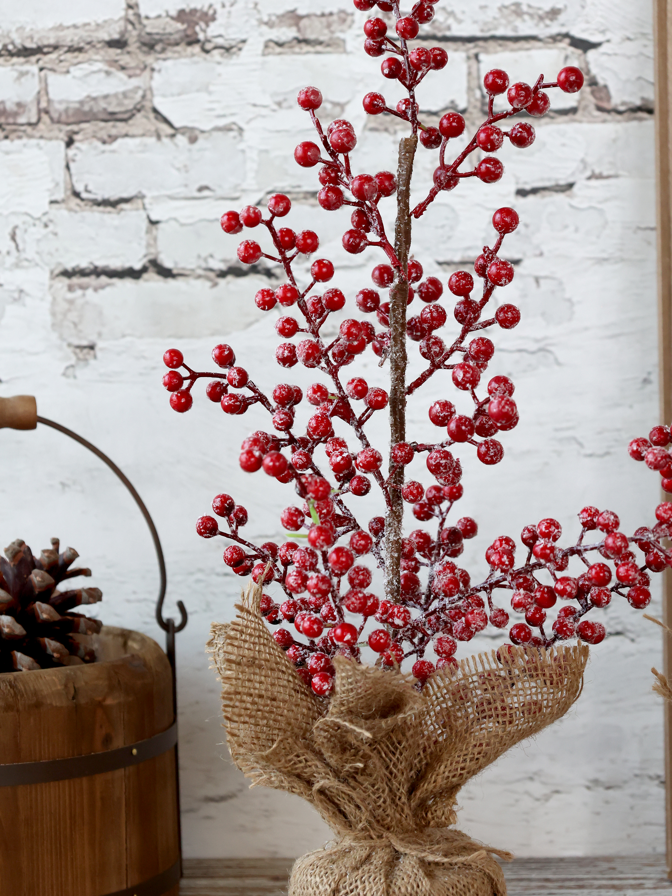 Berry tree - Tree with red berries - Jute base - 40 cm - 4