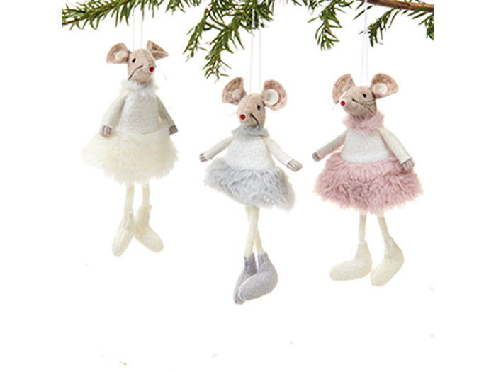Christmas mouse with pendant - Pastel - 15 cm - 2