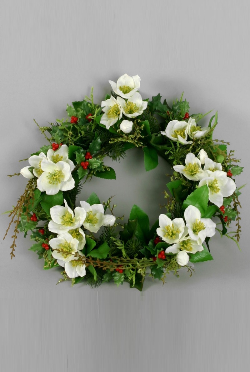 Krans Mix Julros - Vit - Ø 25 cm - 2