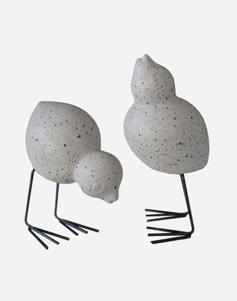 Fåglar - Swedish Birds - Grå/Prickig - Keramik - 2-pack - 5