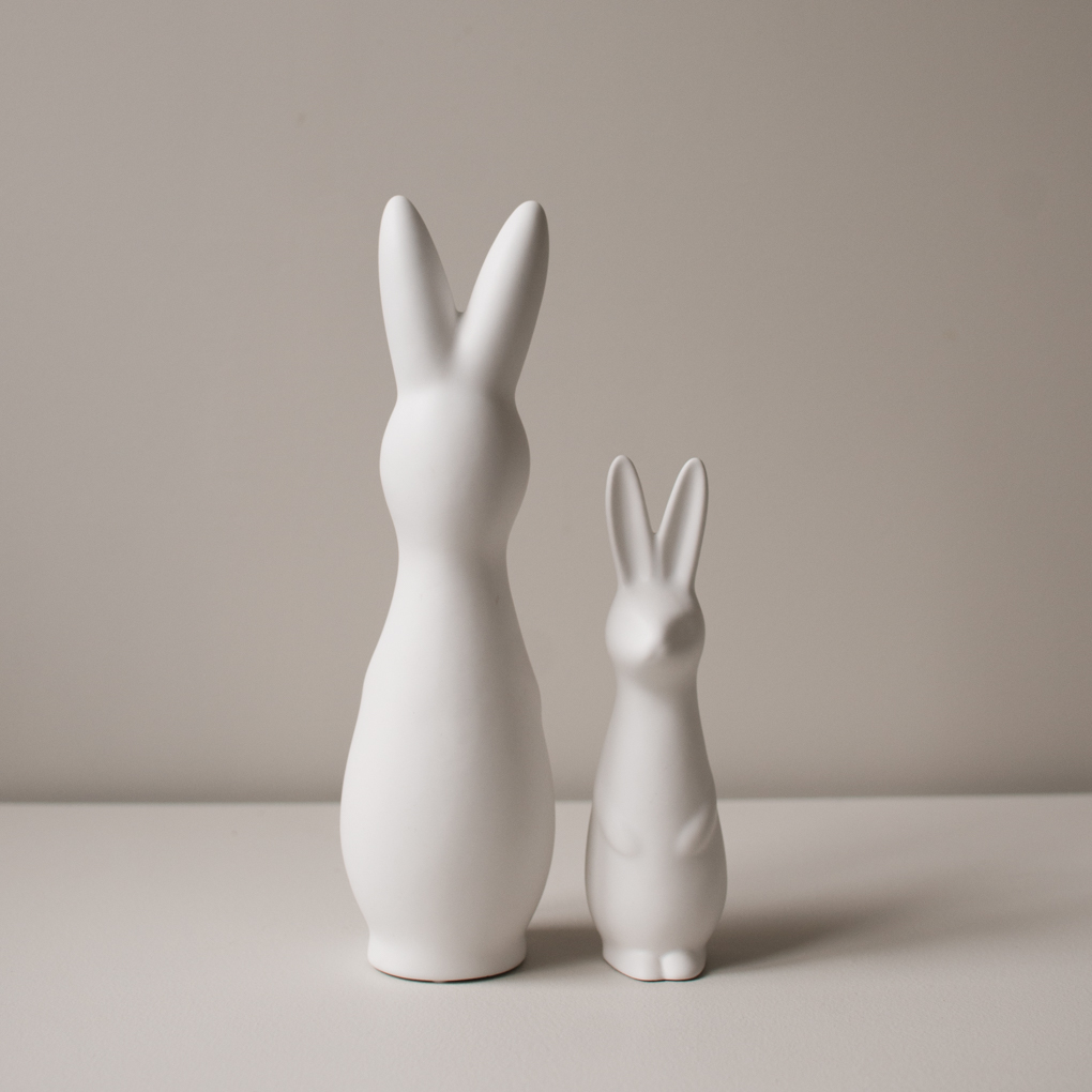 Swedish Rabbit - Easter Bunny - Rabbit - Hare - Ceramic - White - Small - 9