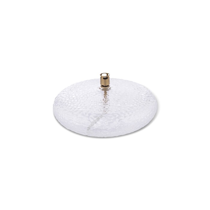 Oil lamp hammered glass - Disc - Brass - 18 cm - 3