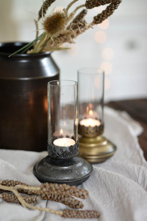 LANTERN - CANDLESTICK - ANTIQUE GREY - 2