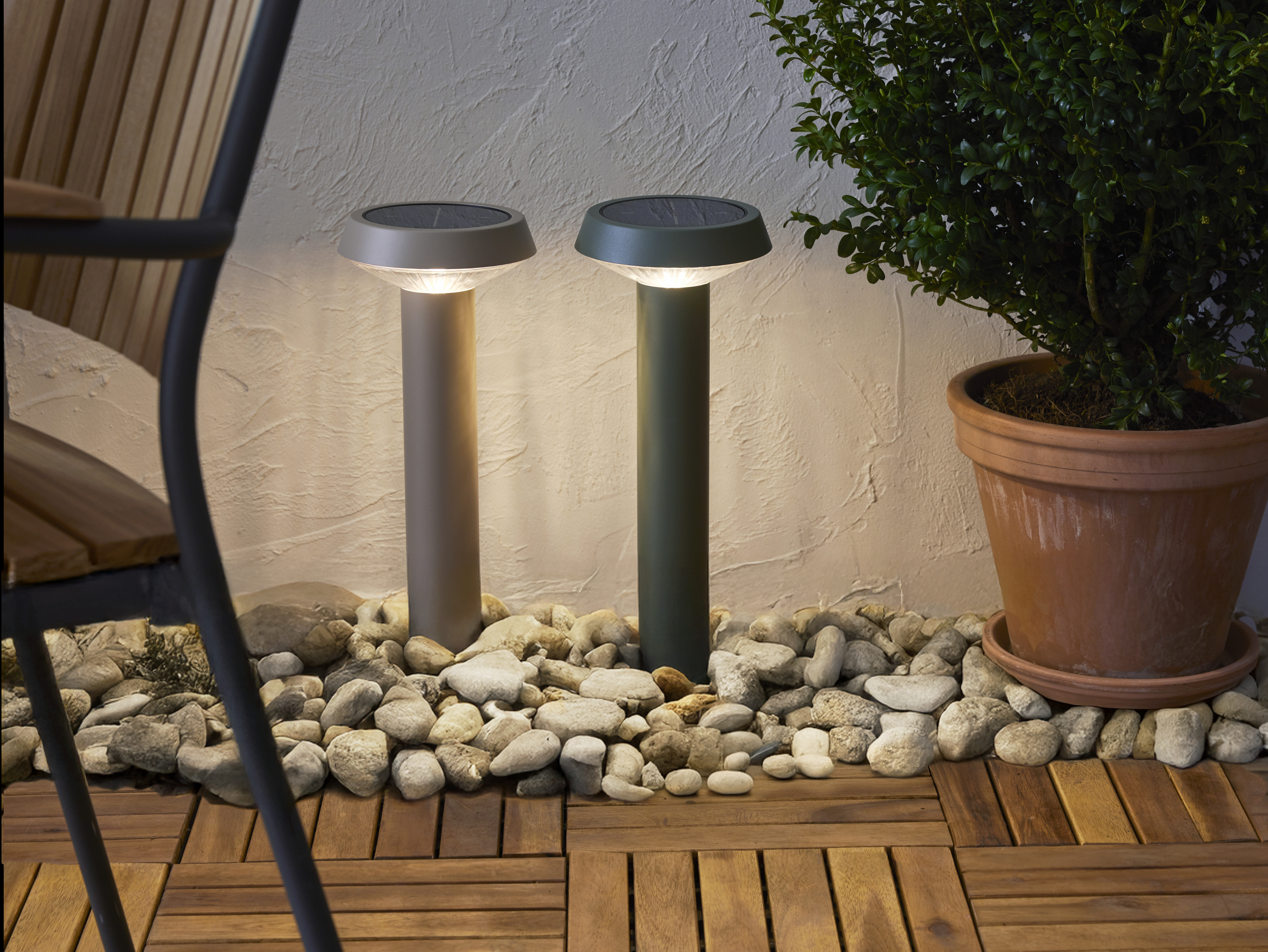 Solar bollard Beige  - 3