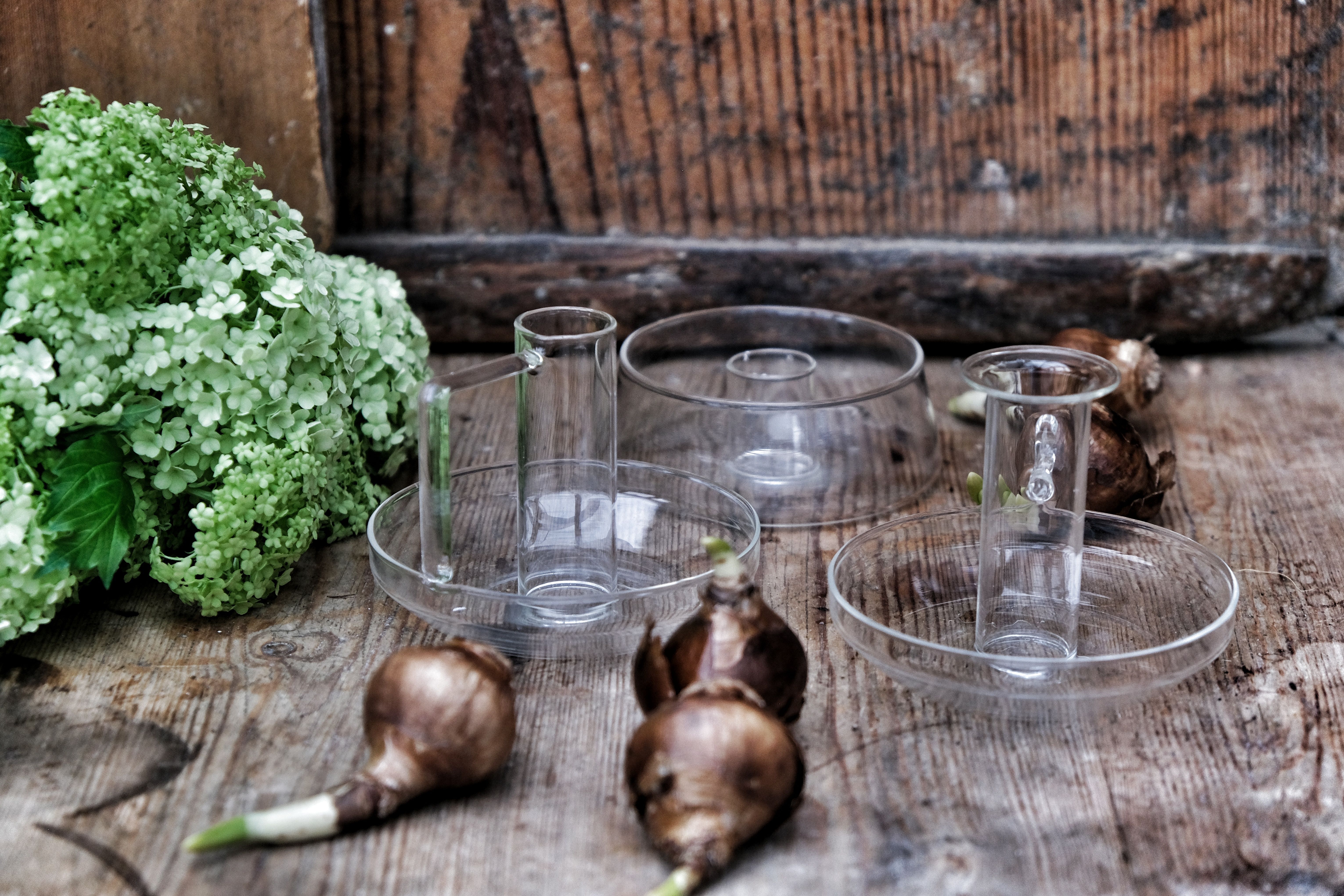 Ljusstake - Glas - Rund låg - 10 cm - 4
