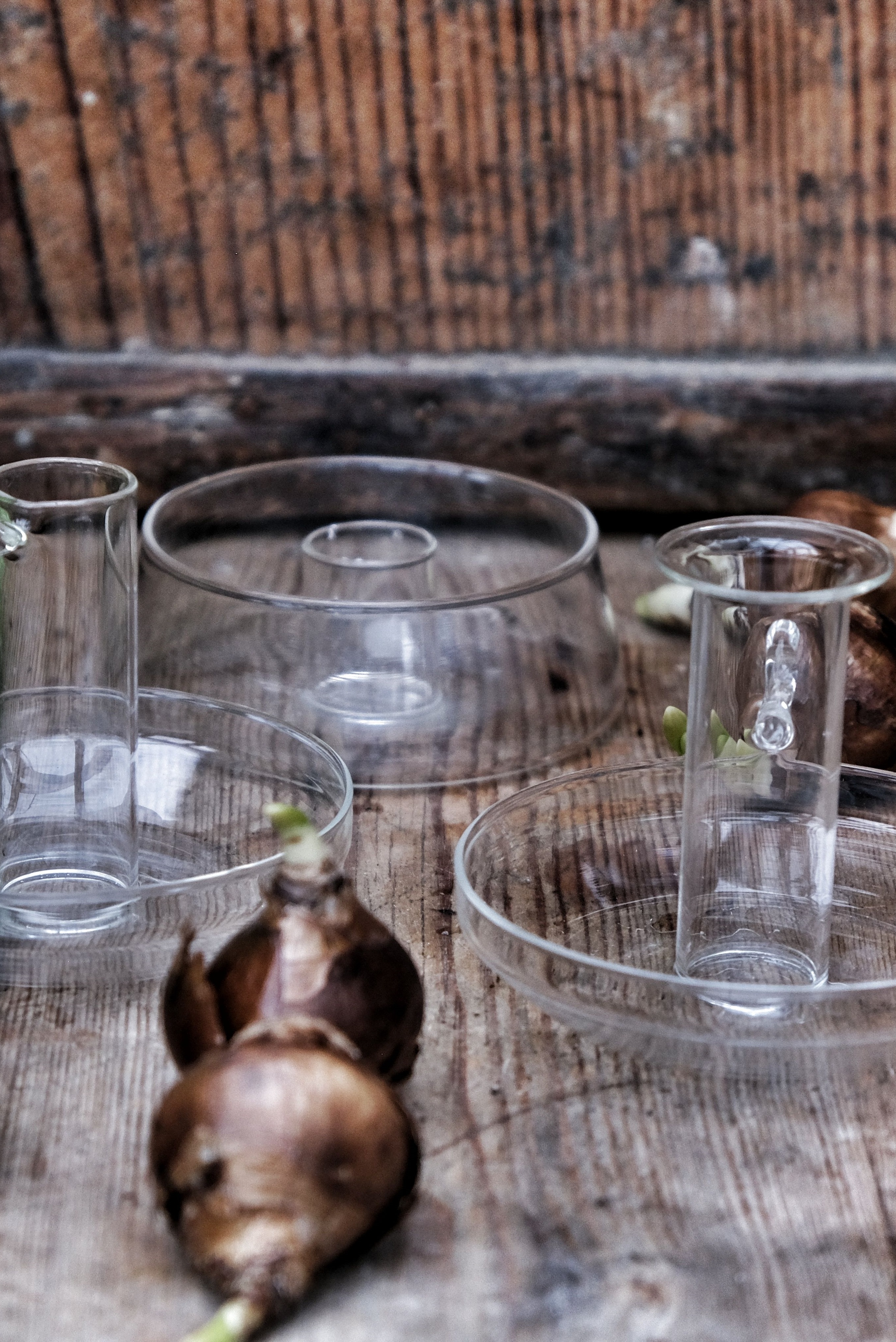 Ljusstake - Glas - Rund låg - 10 cm - 3