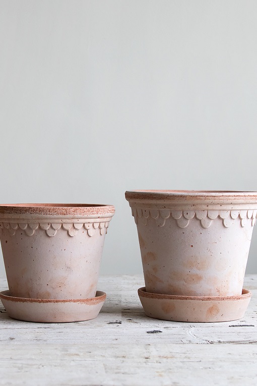 POT WITH SAUCER BERGS POTTER COPENHAGEN LIGHT TERRACOTTA Ø: 21 CM - 6