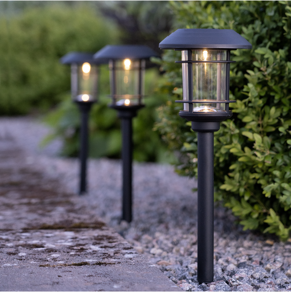 Solar-powered bollard 3-pack - Solar-powered lighting - Garden lighting - 3