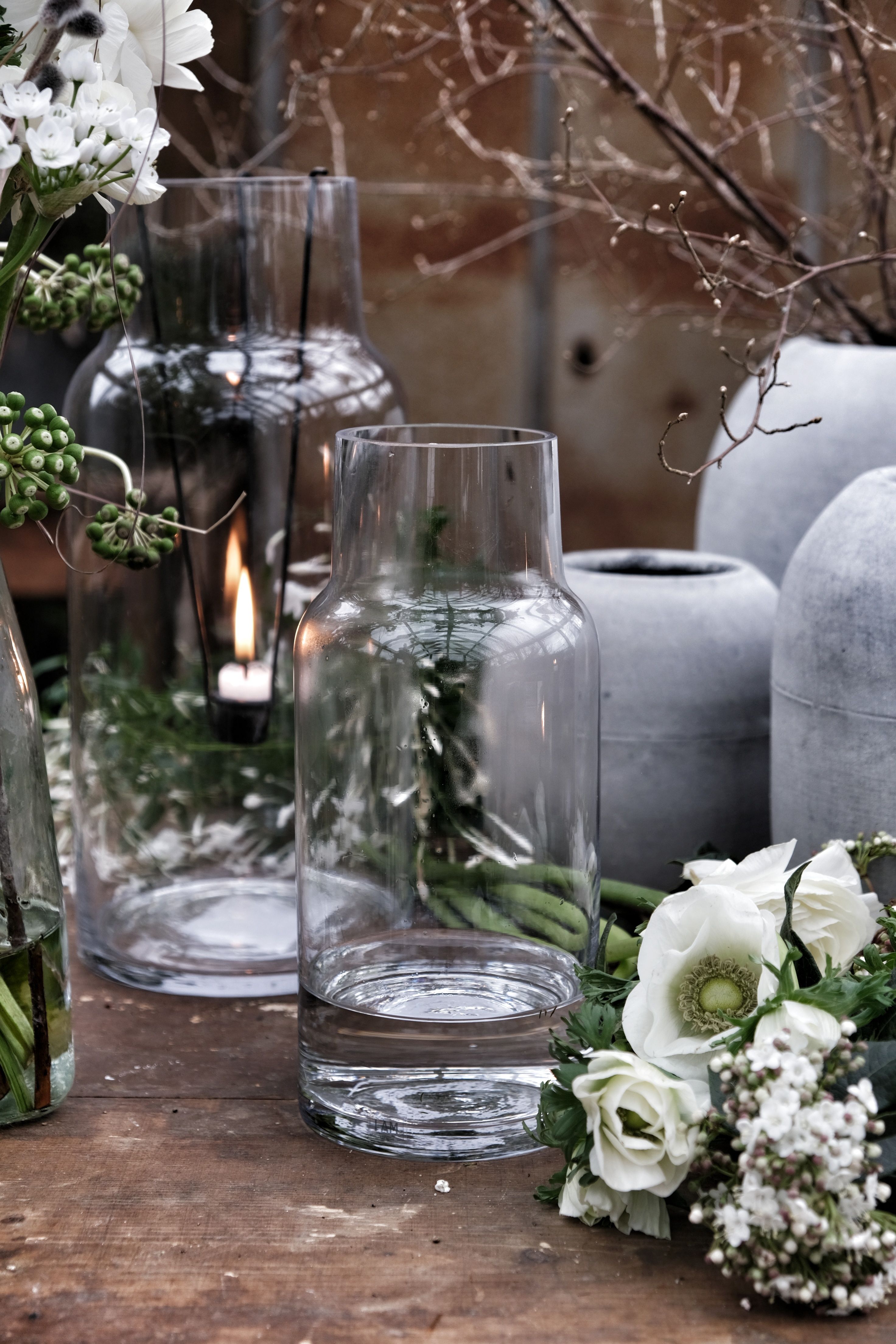 Glass lantern - Glass vase - Lantern - Clear - 34 cm - 6