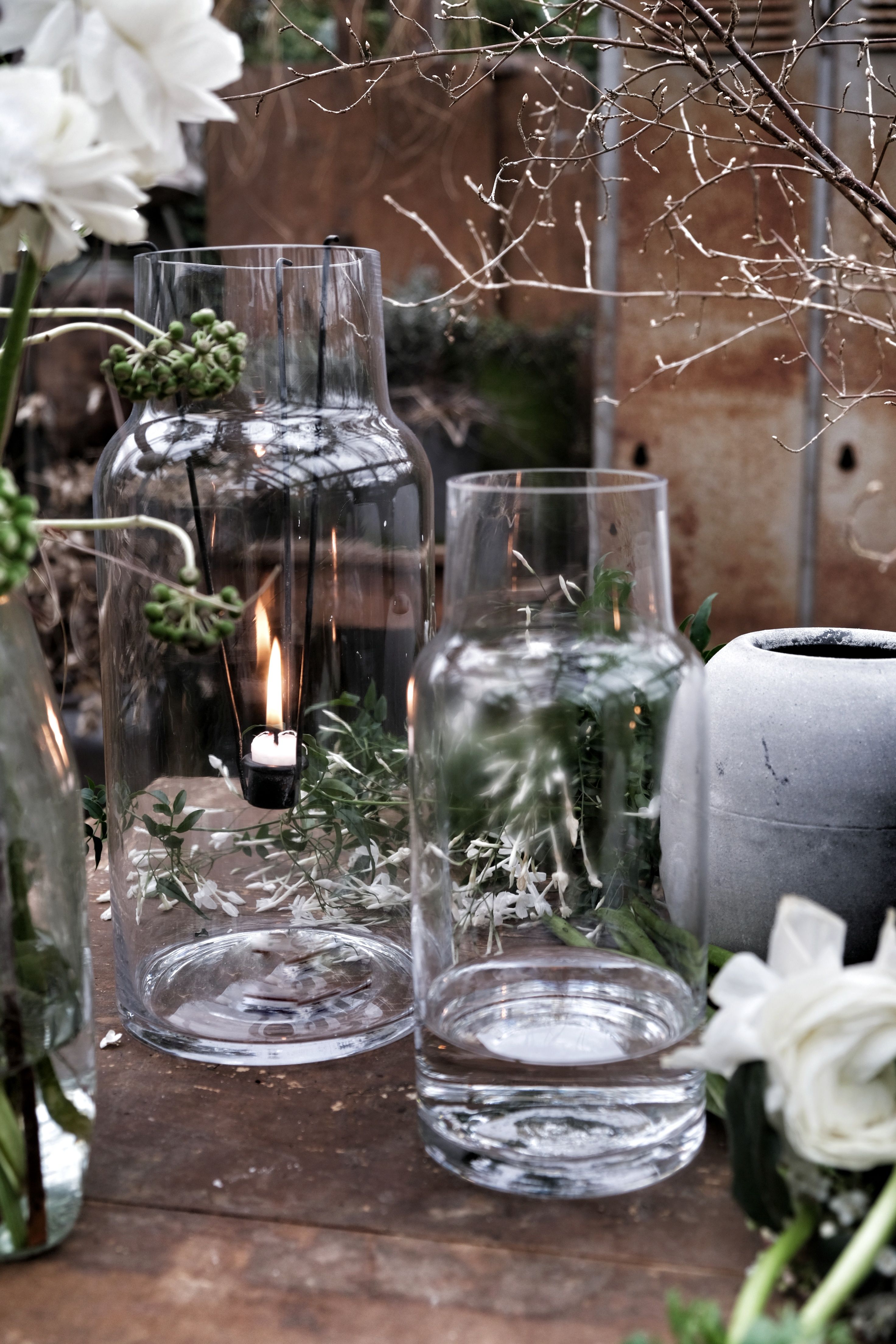 Glass lantern - Glass vase - Lantern - Clear - 34 cm - 4