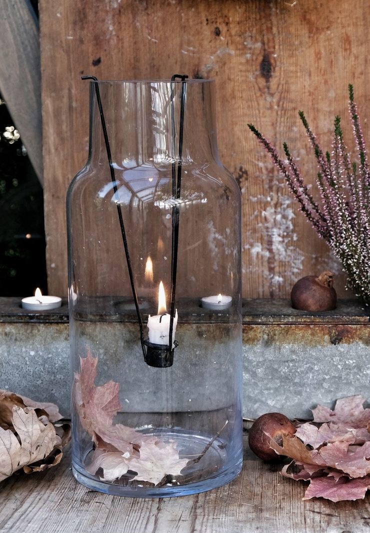 Glass lantern - Glass vase - Lantern - Clear - 34 cm - 13