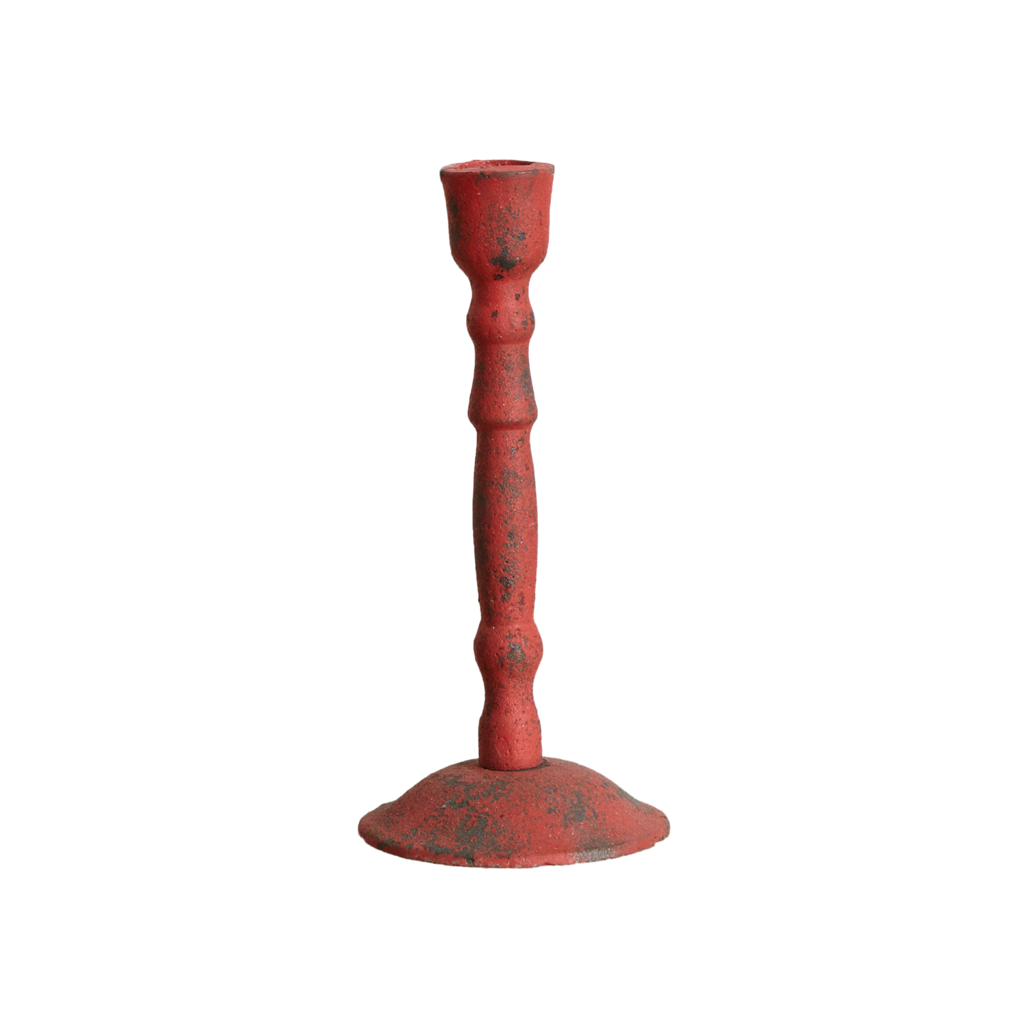 Candlestick - Red - Cast iron - 20 cm - 3