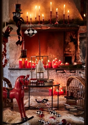 Candlestick - Red - Cast iron - 20 cm - 6