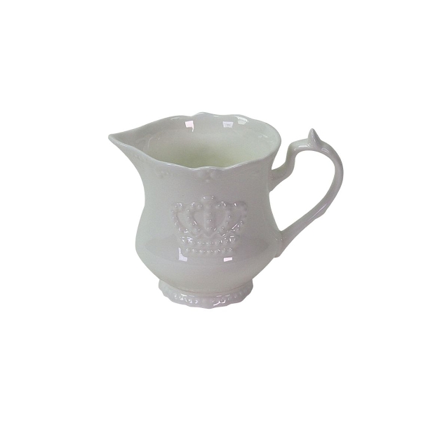 Crown Cream Jug - White - 100% Porcelain