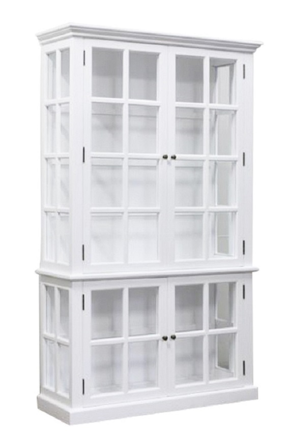 Marseille Display Cabinet with 4 doors and shelves - H196/L120/W40 cm - White - 4
